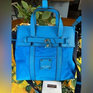 Henri Bendel Jetsetter Small Convertible Backpack Gorgeous Blue Pristine